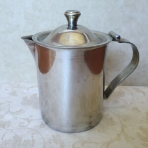 Vollrath Stainless Steel Creamer Syrup Pitcher Hinged Lid 6811 Vintage Small